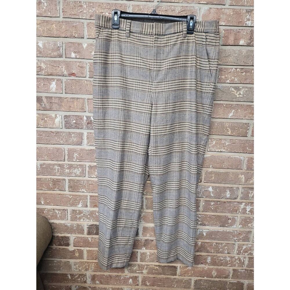 Lands' End High Rise Plaid Pull On Business Casual Pants, Women's 16
